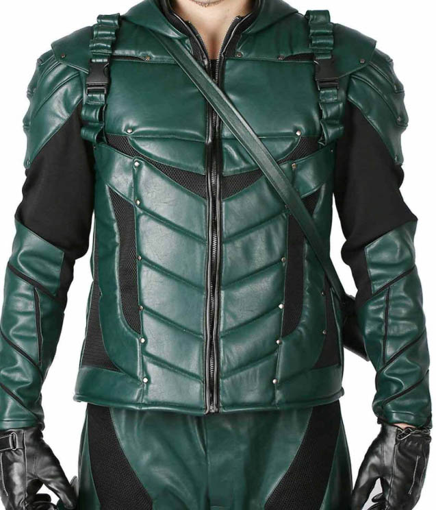 green arrow leather suit